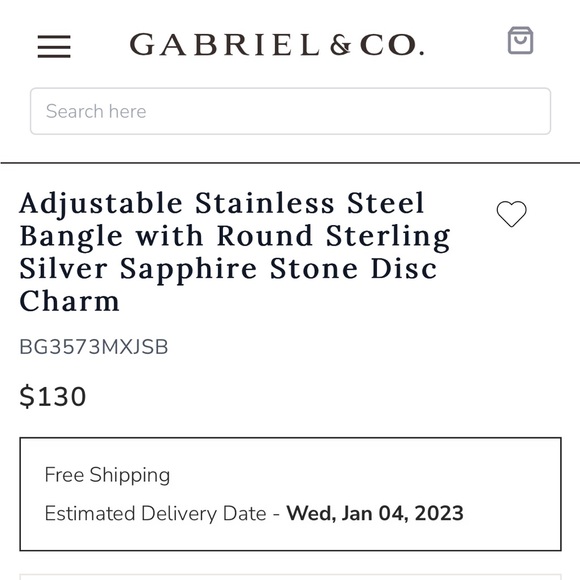 Gabriel & Co. Adjustable Bracelet with Round Sapphire Disc Charm - Picture 6 of 6